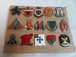 Lot of (15) U.S. Military Unit Crest Pins, All Named