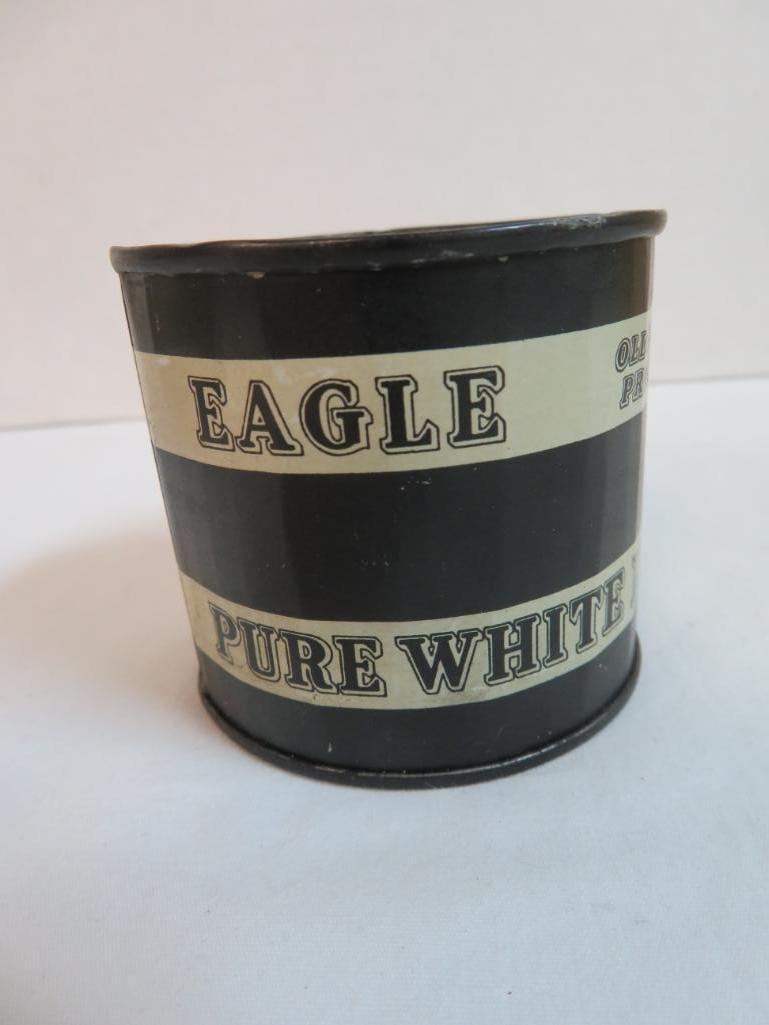 Lot of (2) Antique Tin Litho Advertising Banks, Inc. Cen-Pe-Co Lubricant and Eagle White Lead