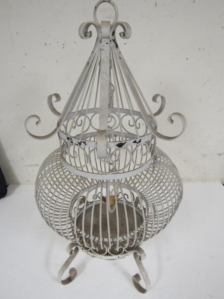 Antique Wrought Iron Bird Cage