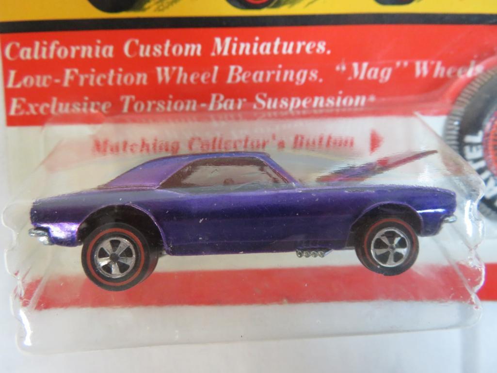 Rare Original 1968 Redline Hot Wheels Custom Camaro SEALED MINT MOC Purple