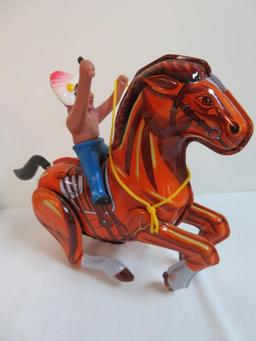 Vintage MTU (Korea) Tin Wind Up Cowboy & Indian. Both MIB