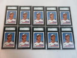 Lot (10) 1989 Topps #647 Randy Johnson RC's All SGC Graded 92