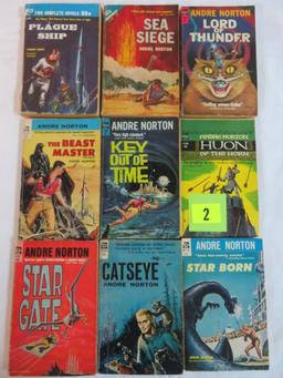 Group of (9) Vintage Andre Norton Sci-Fi Paperback Books