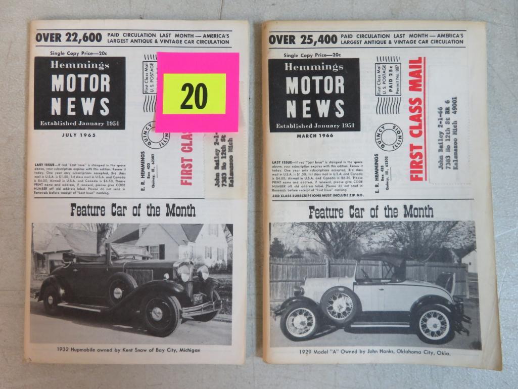 1965-1966 Hemmings Motor News Magazine (10) Issues