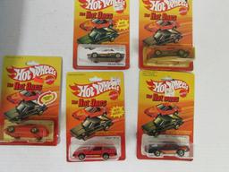 (5) Vintage 1983 Hot Wheels Hot Ones Diecast BW Black Walls MOC