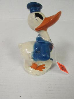 Antique 1930's Donald Duck 6" Composition Nodder Coin Bank