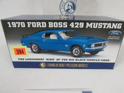 Franklin Mint 1/24 Scale 1970 Ford Boss 429 Mustang Die Cast Car MIB