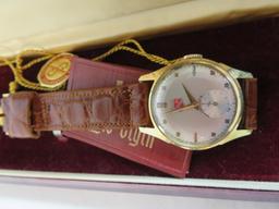 Lord Elgin 14K Gold Buick 25 Year Service Award Wrist Watch in Box
