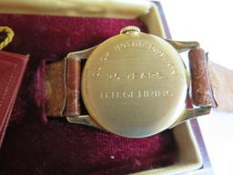 Lord Elgin 14K Gold Buick 25 Year Service Award Wrist Watch in Box