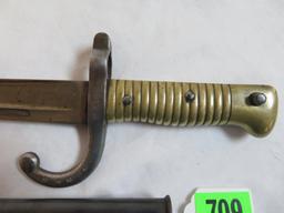 Original 1871 French Military Bayonet Short Sword with Scabbard