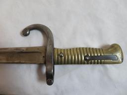 Original 1871 French Military Bayonet Short Sword with Scabbard