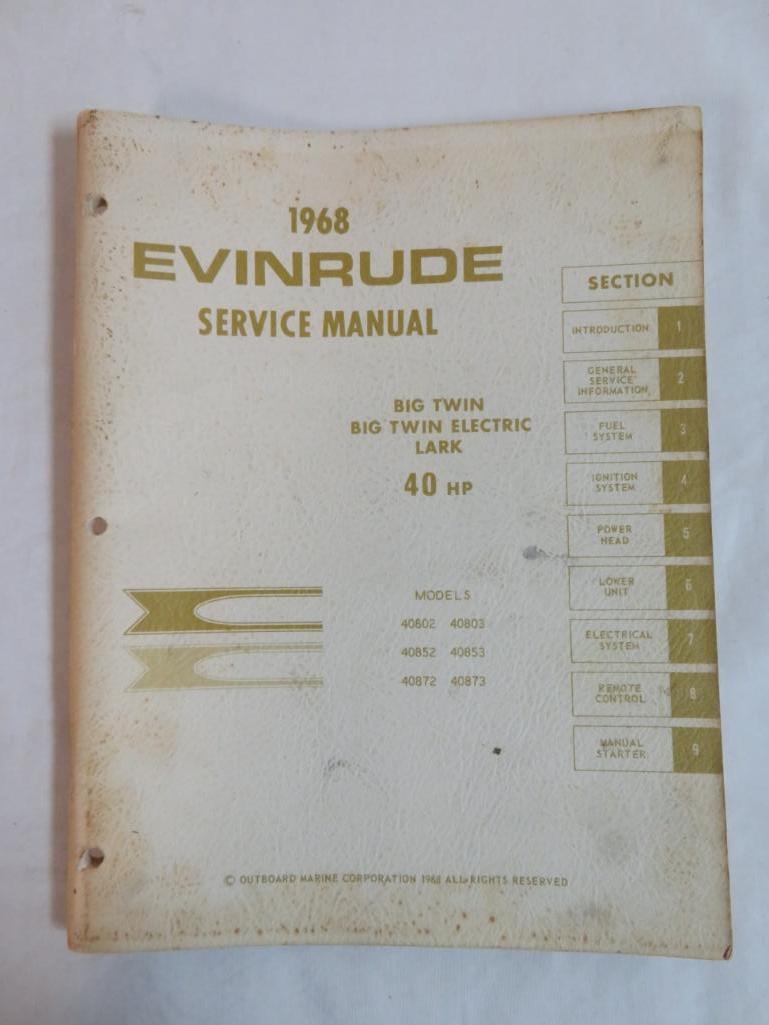 Grouping of Vintage Outboard Boat Motors Owner & Service Manuals, Inc. Johnson, Evinrude+