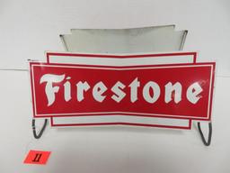 Vintage Firestone Tires Metal Dbl. Sided Tire Rack/ Stand