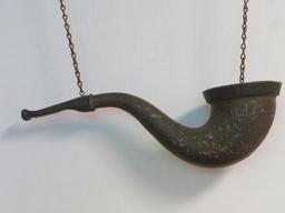 Antique Cast Metal Smoking Pipe Hanging Trade Sign