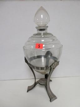 Excellent Antique Glass Apothecary Jar in Stand