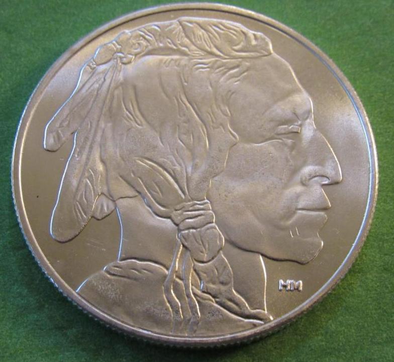 1oz. .999 Pure Silver Round Buffalo Nickel Design