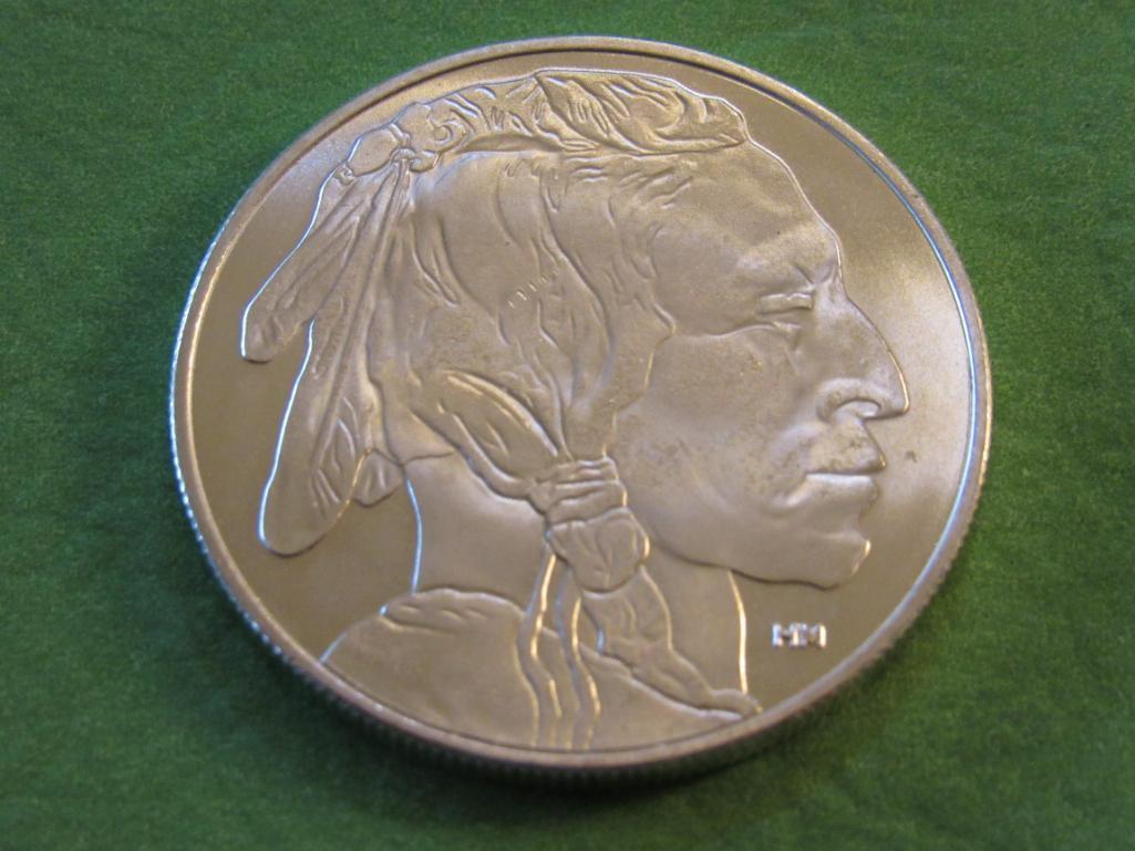 1oz. .999 Pure Silver Round Buffalo Nickel Design