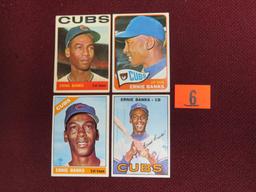 Lot (4) 1960's Topps Ernie Banks Cards 1964-1967