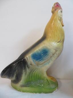 Vintage Rooster 12" Carnival Chalkware Sculpture