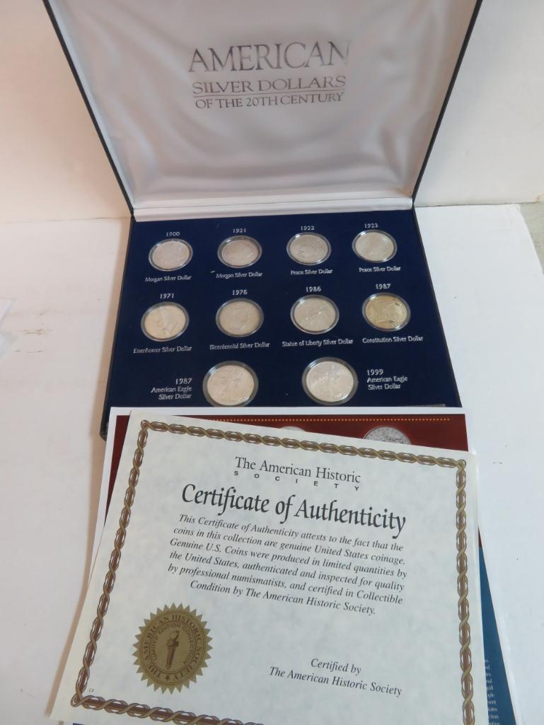 American Silver Dollars of the 20th Century Box Set, (10 Coins)