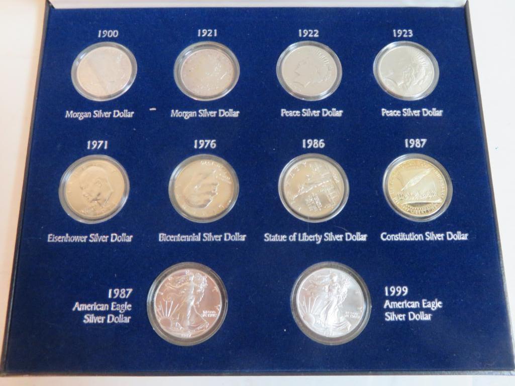 American Silver Dollars of the 20th Century Box Set, (10 Coins)