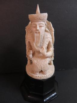 Pair of Carved Ivory/Bone Chinese Figural Sculptures