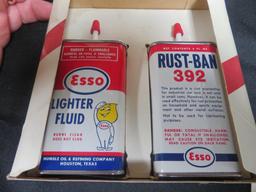 Excellent Vintage ESSO Gift Pack w/ 2 Metal Handy Oilers