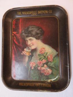 Antique Pre-Prohibition Walkerville Brewing Co. "The Invitation" Metal Advertising Tray