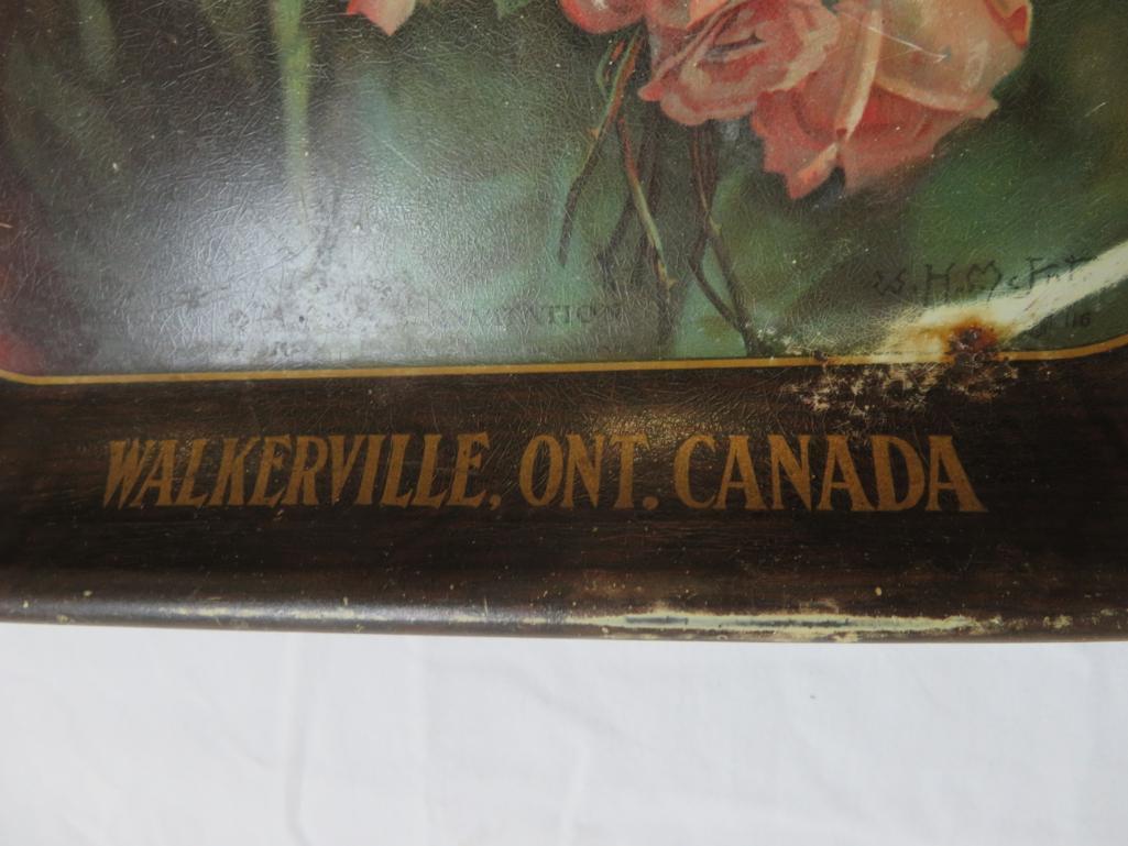 Antique Pre-Prohibition Walkerville Brewing Co. "The Invitation" Metal Advertising Tray