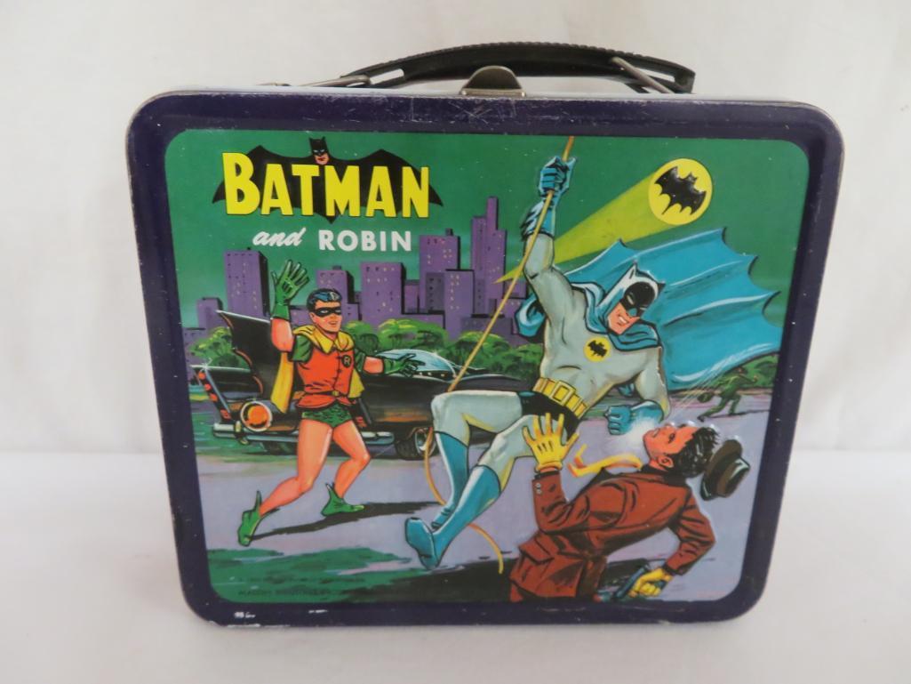 Vintage 1966 Batman and Robin Metal Lunchbox & Thermos