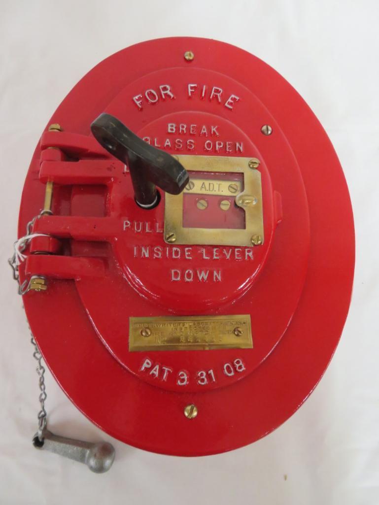 Antique ADT Cast Iron Fire Alarm w/ Striker (Pat. Date 1908)