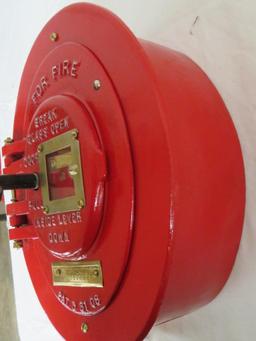 Antique ADT Cast Iron Fire Alarm w/ Striker (Pat. Date 1908)