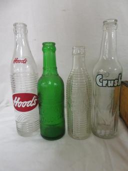 Lot (24) Antique Glass Soda Pop Bottle in Wooden Crate