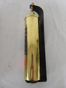 (3) Antique Brass Fire Extinguishers with Mounting Brackets