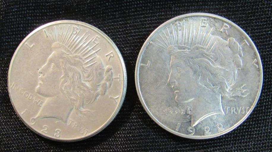 1922-D & 1923-S Silver Peace Dollars