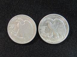 1941-D & 1942-D Walking Liberty Half Dollars