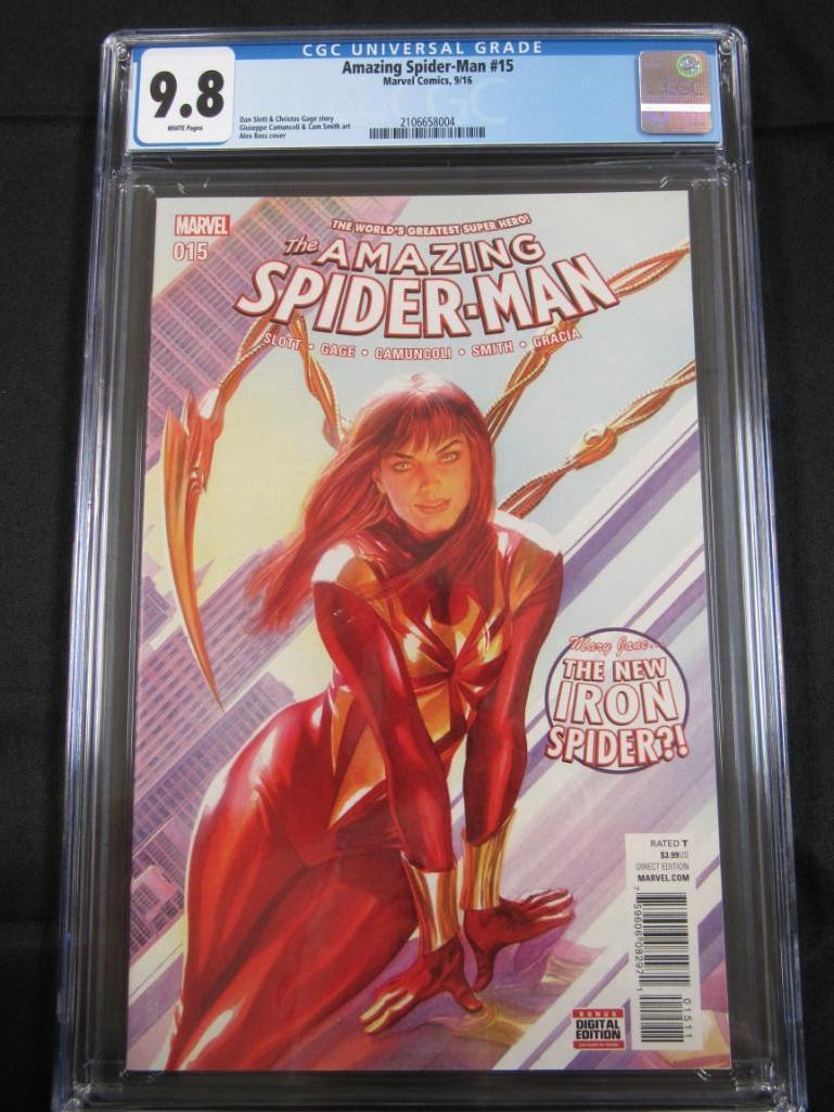 Amazing Spider-Man #15 (2016) Key Alex Ross Mary Jane/ New Iron Spider CGC 9.8