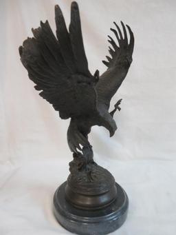Signed Moigneiz Bronze Eagle Sculpture