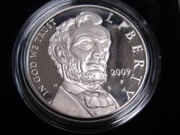 2009 Abraham Lincoln Commemorative Silver Proof Dollar MIB
