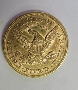 1879 U.S. $5 Five Dollar Gold Eagle Coin