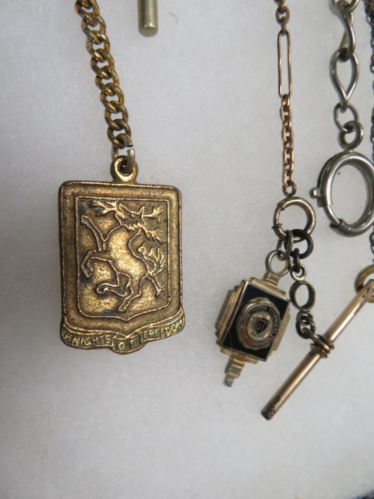 Estate Found Collection of Antique & Vintage Pocket Watch Chains