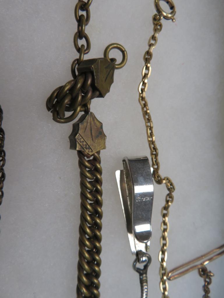 Estate Found Collection of Antique & Vintage Pocket Watch Chains