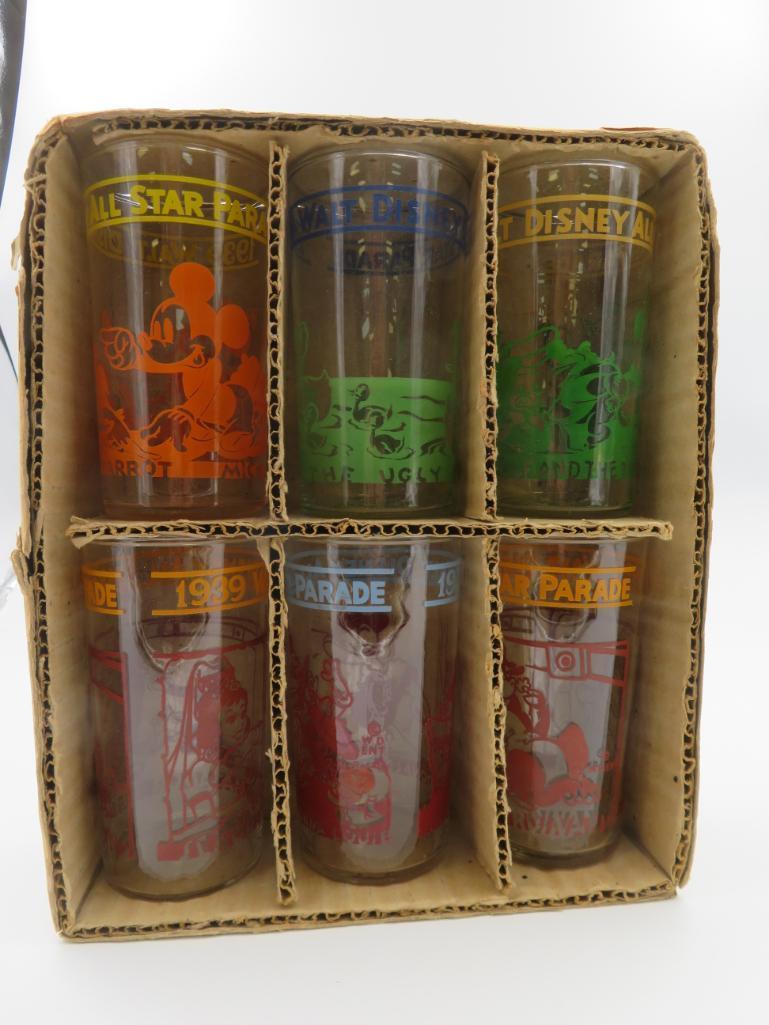 Full Set of 1939 Walt Disney All-Stars Drinking Glasses in Original Box