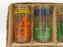 Full Set of 1939 Walt Disney All-Stars Drinking Glasses in Original Box