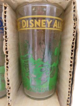 Full Set of 1939 Walt Disney All-Stars Drinking Glasses in Original Box