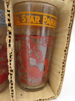 Full Set of 1939 Walt Disney All-Stars Drinking Glasses in Original Box