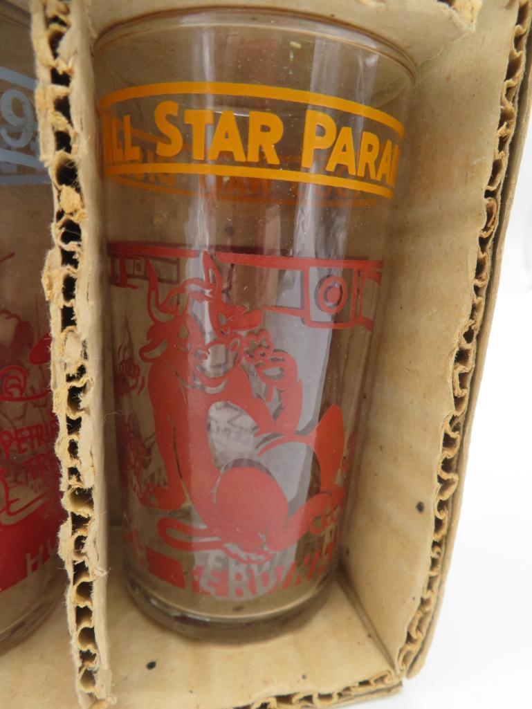 Full Set of 1939 Walt Disney All-Stars Drinking Glasses in Original Box