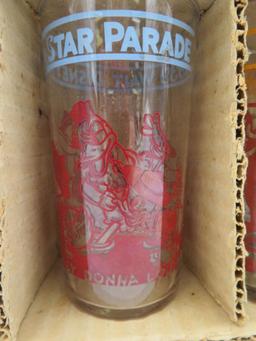 Full Set of 1939 Walt Disney All-Stars Drinking Glasses in Original Box