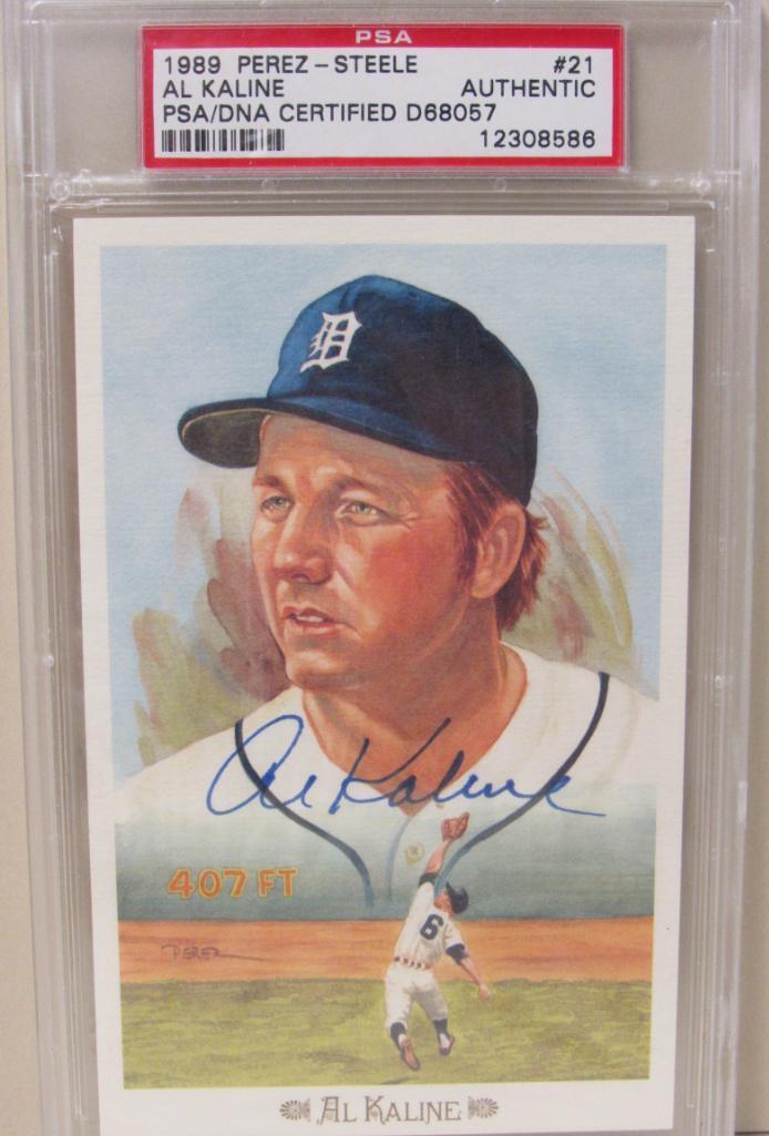 1989 Perez-Steele Signed Al Kaline Postcard Autographed PSA / DNA Certified