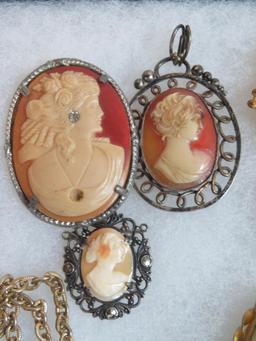 Case Lot of Antique & Vintage Cameo Jewelry